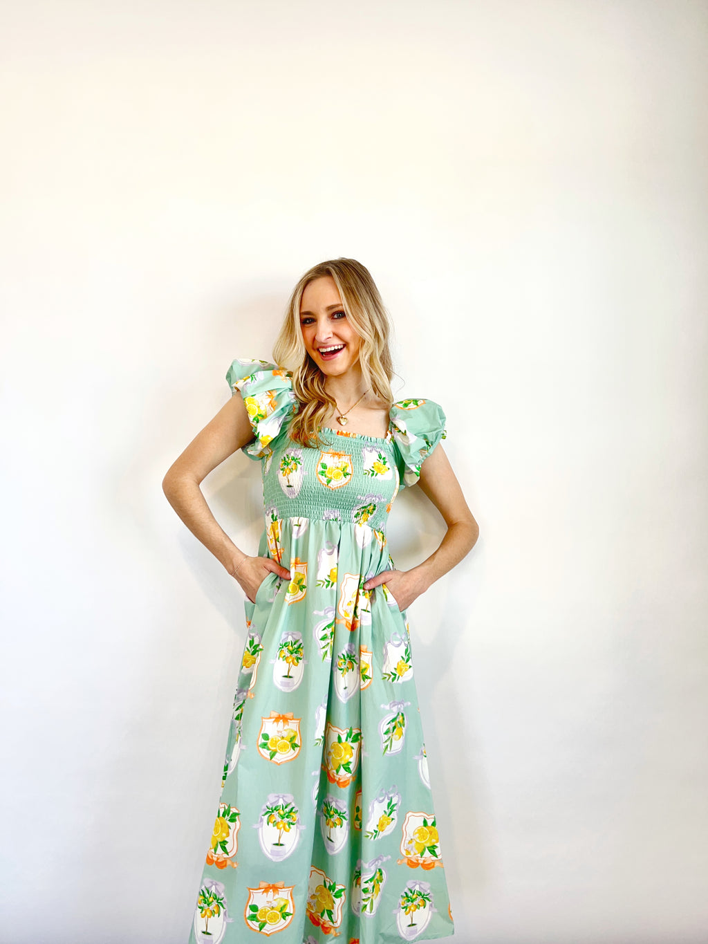 Citrus Grove Midi Dress