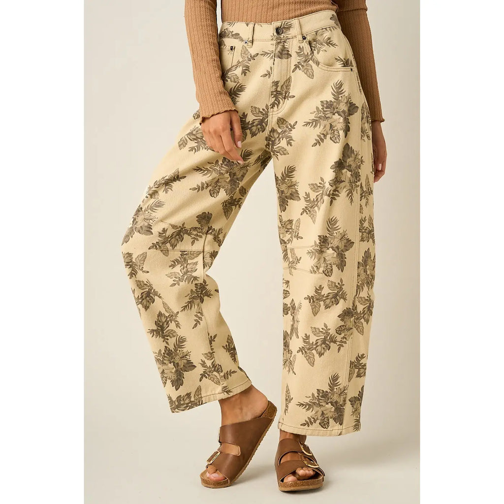 Annika Floral Barrel Pants