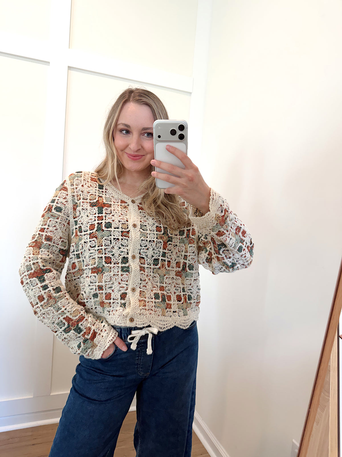 Cecelia Patchwork Crochet Cardigan