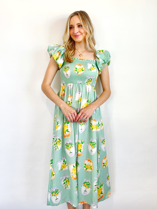 Citrus Grove Midi Dress
