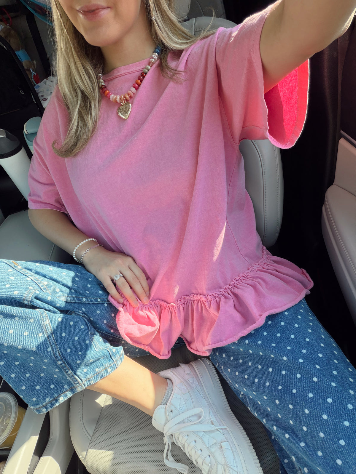 Ophelia Polka Dot Denim Barrel Pants