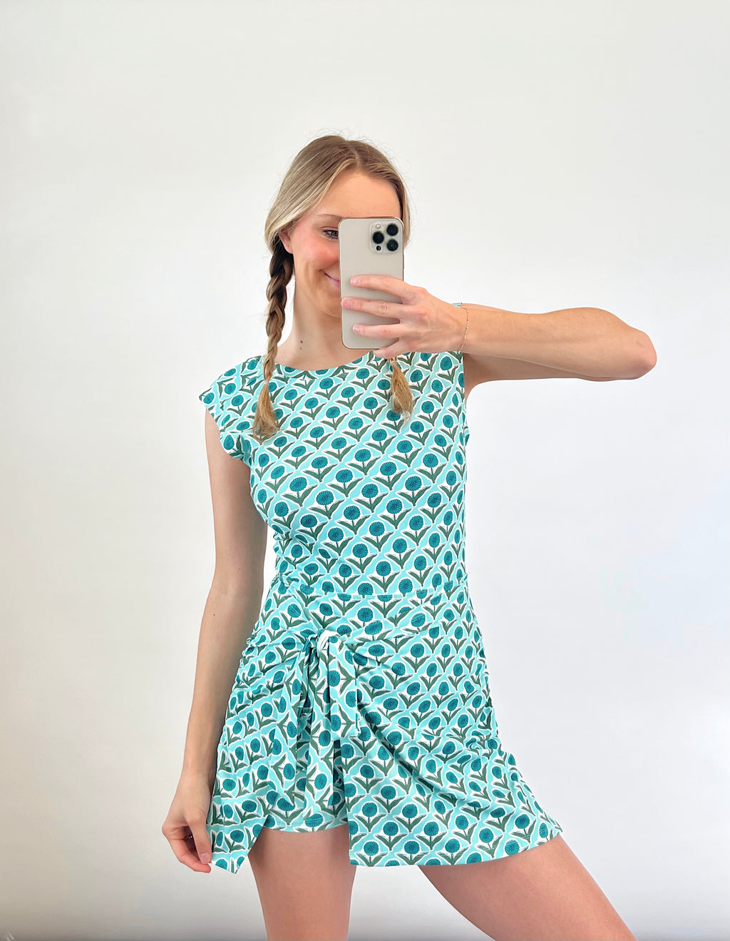 Courtside Petals Athletic Romper- LARGE