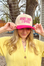 Jesus Saves I Spend Hat- PINK