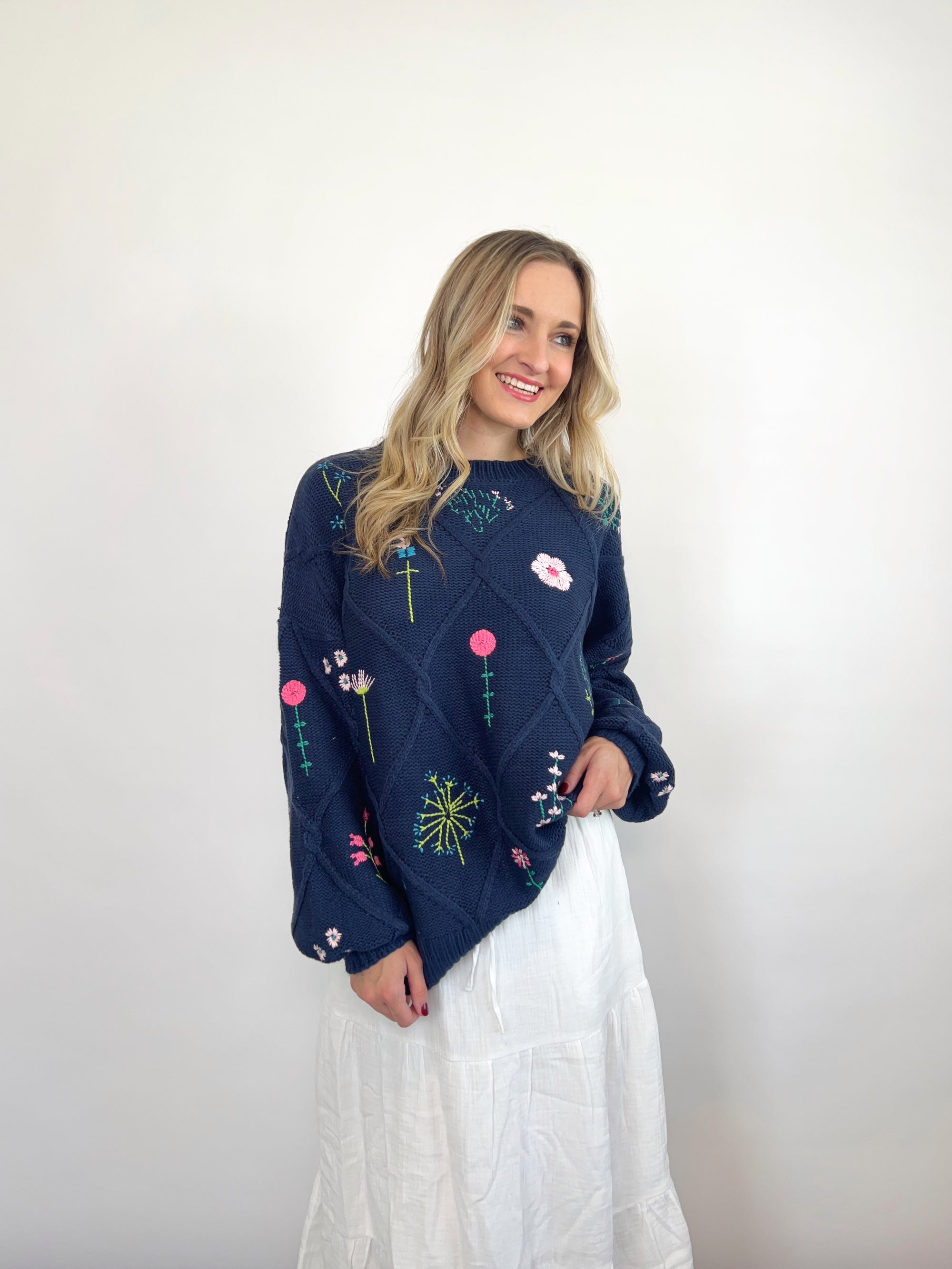 Stitched In Bloom Sweater