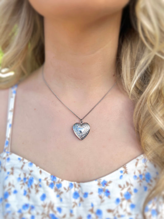 Cecilia Locket Necklace- SILVER