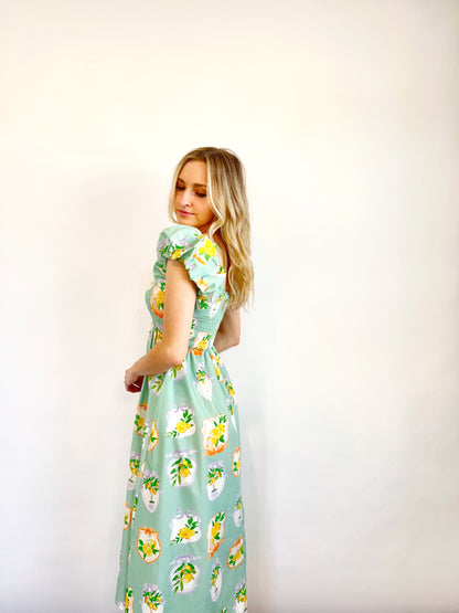 Citrus Grove Midi Dress