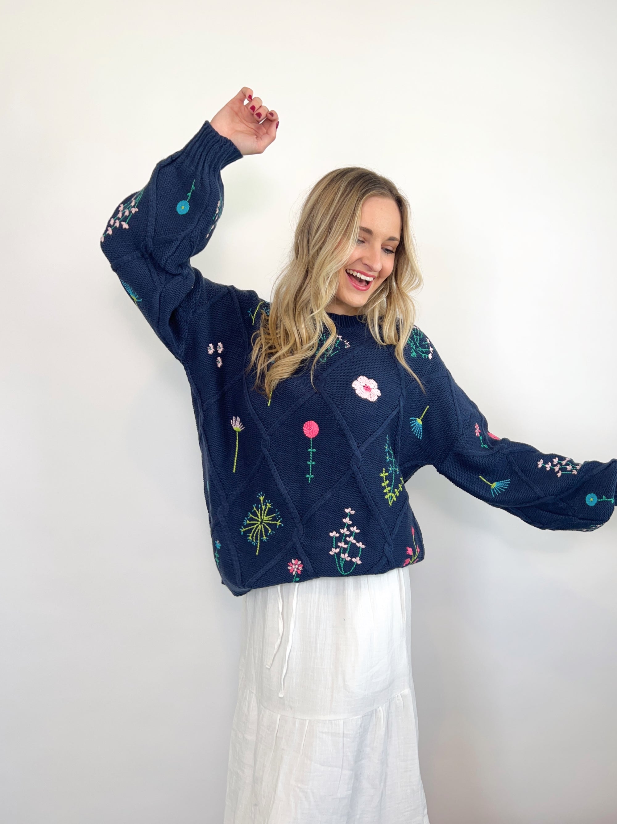 Stitched In Bloom Sweater