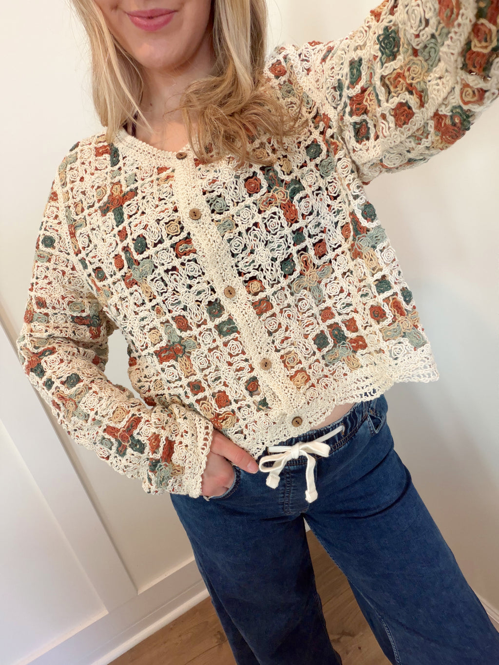 Cecelia Patchwork Crochet Cardigan