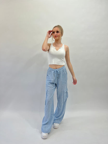 Lola Linen Pants- ONE LARGE