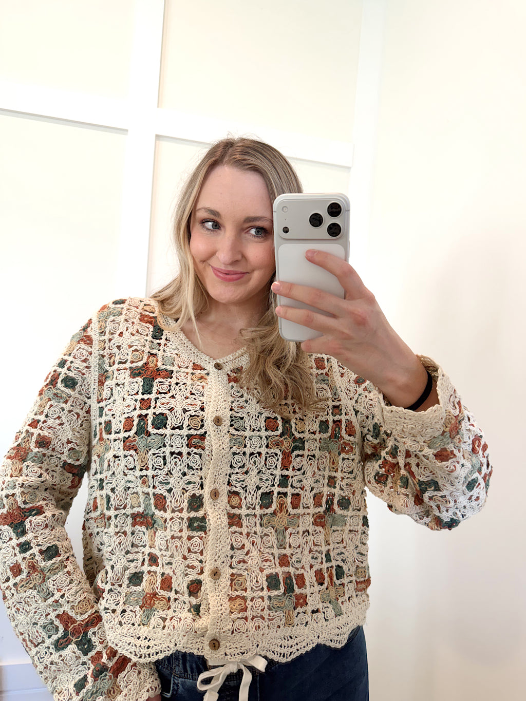Cecelia Patchwork Crochet Cardigan
