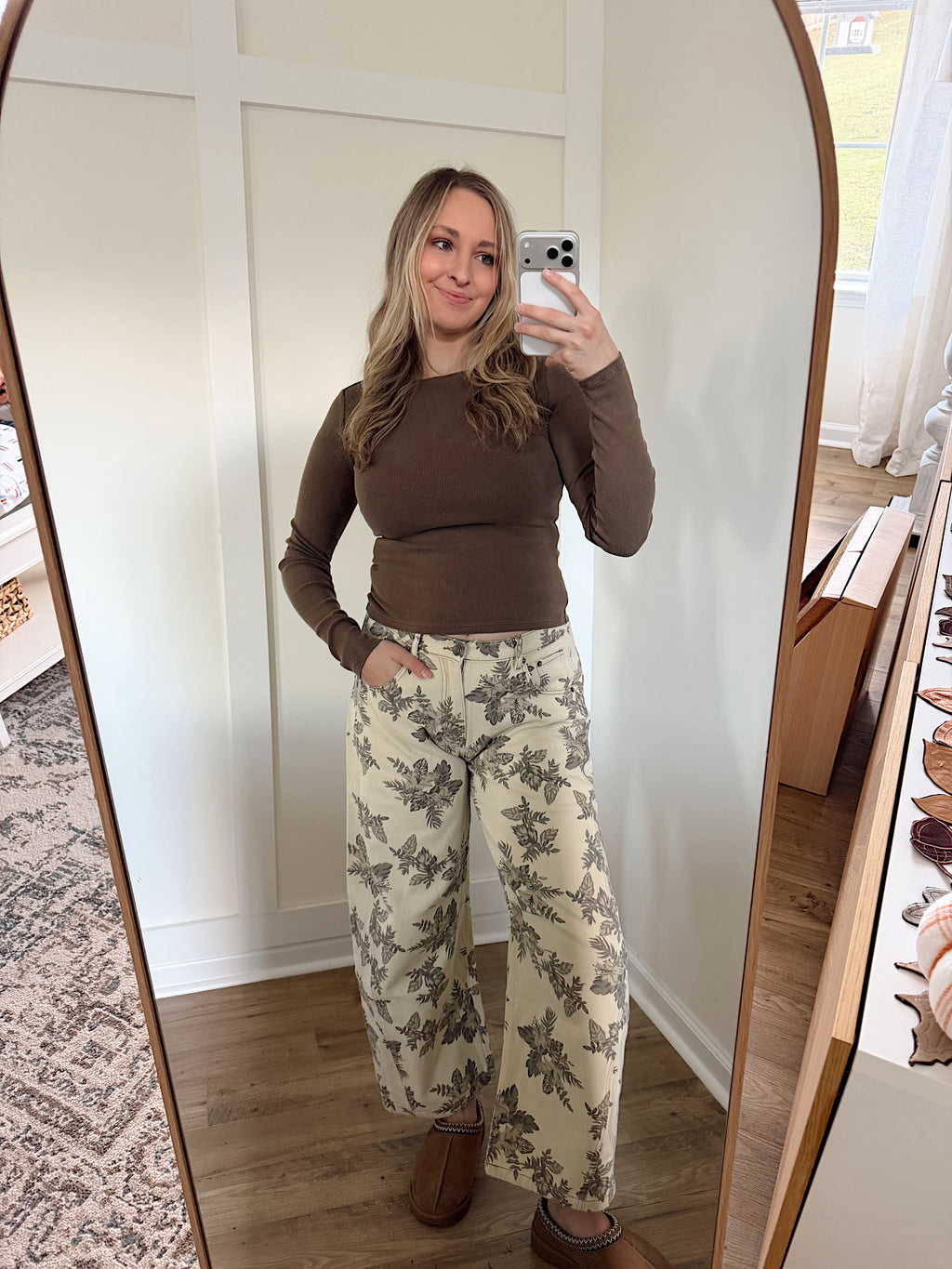 Annika Floral Barrel Pants