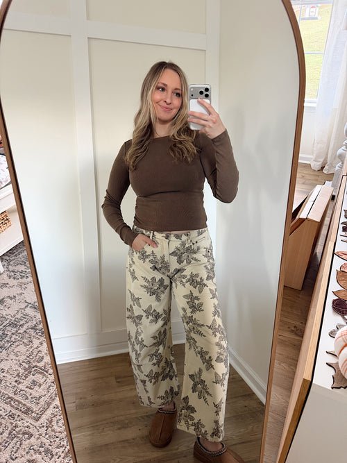 Annika Floral Barrel Pants