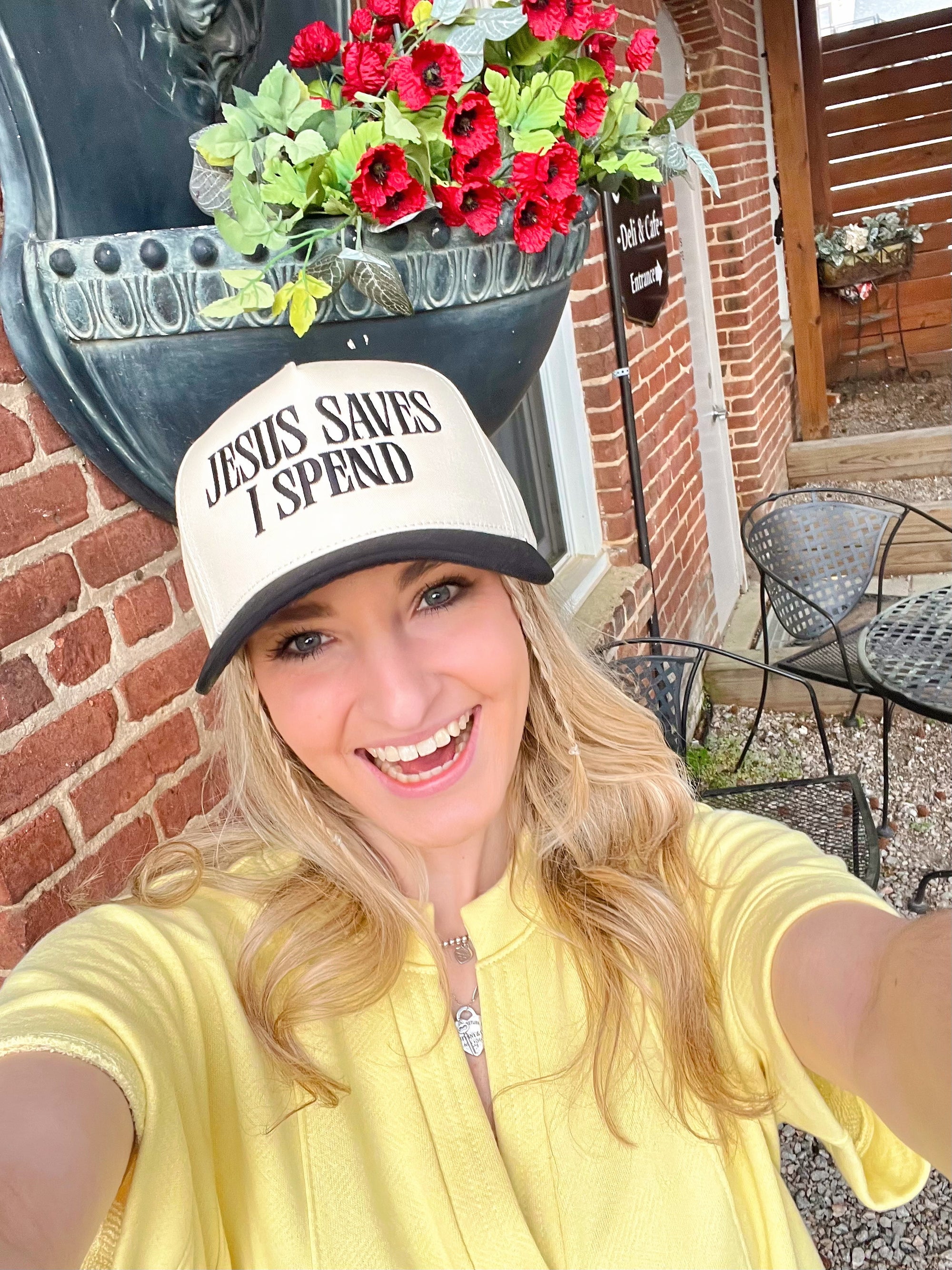 Jesus Saves I Spend Hat- BLACK